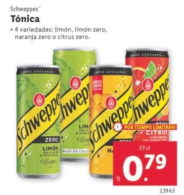 Oferta de Schweppes - Tónica por 0,79€ en Lidl