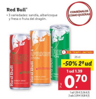 Oferta de Red Bull por 1,39€ en Lidl