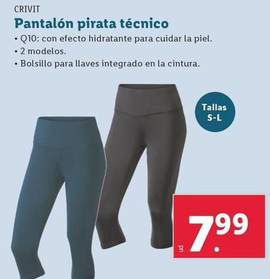 Oferta de Crivit - Pantalon Pirata Tecnico por 7,99€ en Lidl
