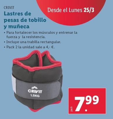 Oferta de Crivit - Lastres De Pesas De Tobillo Y Muneca por 7,99€ en Lidl