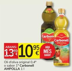 Oferta de Carbonell - Oli D'oliva Original 0,4° O Sabor 1° por 10,95€ en Consum