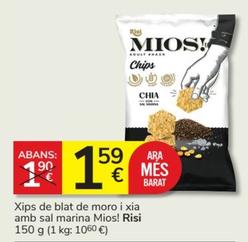 Oferta de Risi - Xips De Blat De Moro I Xia Amb Sal Marina Mios! por 1,59€ en Consum
