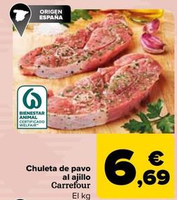 Oferta de Carrefour - Chuleta De Pavo Al Ajillo por 6,69€ en Carrefour