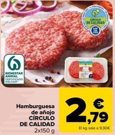 Oferta de Hamburguesa De Añojo Círculo De Calidad por 2,79€ en Carrefour