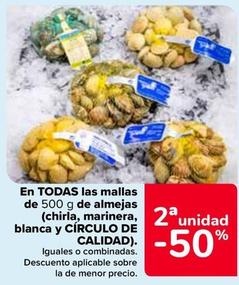 Oferta de En Todas Las Mallas De Almejas(Chirla, Marinera, Blanca Y Círculo De Calidad) en Carrefour