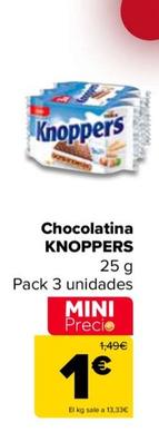 Oferta de  Knoppers - Chocolatina por 1€ en Carrefour