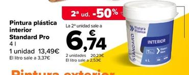 Oferta de Pintura Plástica Interior Standard Pro por 13,49€ en Carrefour