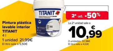 Oferta de Titanit - Pintura Plástica Lavable Interior por 21,99€ en Carrefour