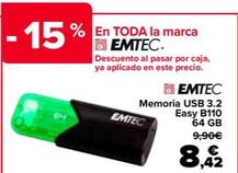 Oferta de Emtec - Memoria Usb 3.2 Easy B110  64 Gb por 8,42€ en Carrefour