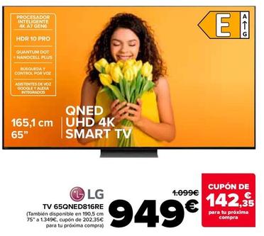 Oferta de LG - Tv 65QNED816RE por 949€ en Carrefour