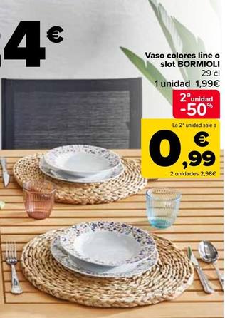 Oferta de Bormioli - Vaso Colores Line O Slot por 1,99€ en Carrefour