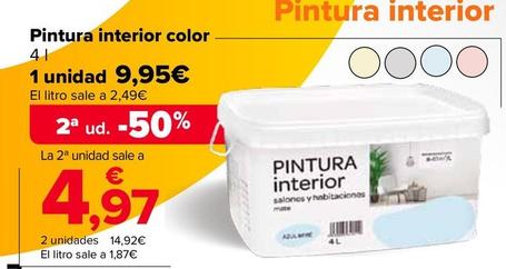 Oferta de Pintura Interior Color por 9,95€ en Carrefour