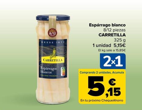 Oferta de Carretilla - Espárrago Blanco  8/12 Piezas  por 5,15€ en Carrefour