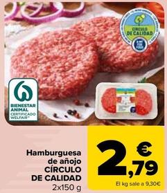 Oferta de Circulo De Calidad - Hamburguesa De Anojo  por 2,79€ en Carrefour