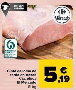 Oferta de Carrefour - Cinta De Lomo De Cerdo En Trozos por 5,19€ en Carrefour
