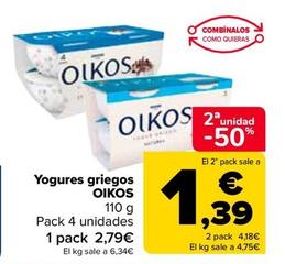 Oferta de Oikos - Yogur Griegos por 2,79€ en Carrefour