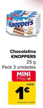 Oferta de Knoppers - Chocolatina por 1€ en Carrefour