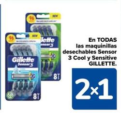 Oferta de Gillette - En Todos Las Maquinillas Desechables Sensor 3 Cool Y Sensitive en Carrefour