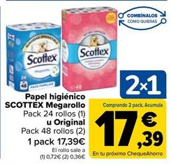 Oferta de Scottex - Papel Higienico Megarollo U Original por 17,39€ en Carrefour