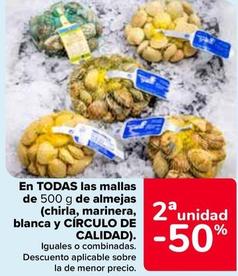 Oferta de En Todas Las Mallas De Almejas (Chirla, Marinera, Blanca Y Círculo De Calidad) en Carrefour