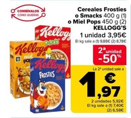 Oferta de Kellogg's - Cereales Frosties O Smacks O Miel Pops por 3,79€ en Carrefour