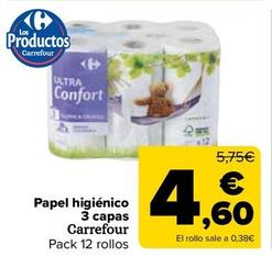 Oferta de Carrefour - Papel Higienico 3 Capas por 4,6€ en Carrefour