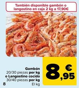 Oferta de Gambón O Langostino Cocido por 8,95€ en Carrefour
