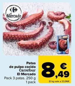 Oferta de Carrefour - Patas De Pulpo Cocido El Mercado por 8,49€ en Carrefour