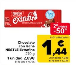 Oferta de Nestlé - Chocolate  Con Leche  Extrafino por 2,89€ en Carrefour