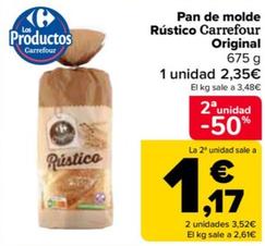 Oferta de Carrefour - Pan De Molde Rústico Original por 2,35€ en Carrefour