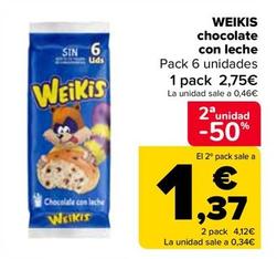 Oferta de Weikis - Chocolate Con Leche por 2,75€ en Carrefour