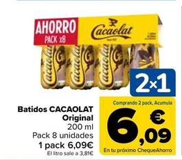 Oferta de Cacaolat - Batidos Original por 6,09€ en Carrefour