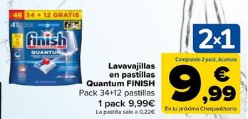 Oferta de Finish - Lavavajillas En Pastillas Quantum  por 9,99€ en Carrefour