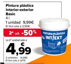 Oferta de Basic - Pintura Plástica Interior-exterior por 9,99€ en Carrefour
