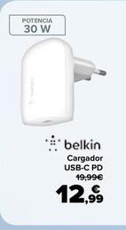 Oferta de Belkin - Cargador  USB-C Pd por 12,99€ en Carrefour