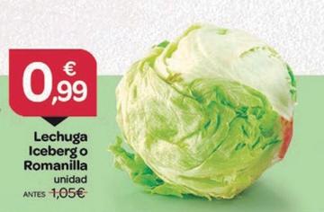 Oferta de Lechuga Iceberg O Romanilla por 0,99€ en Supermercados El Jamón
