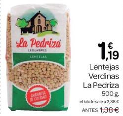 Oferta de La Pedriza - Lentejas Verdinas por 1,19€ en Supermercados El Jamón