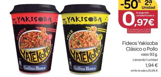 Oferta de Yakisoba - Fideos Clásico O Pollo por 1,94€ en Supermercados El Jamón