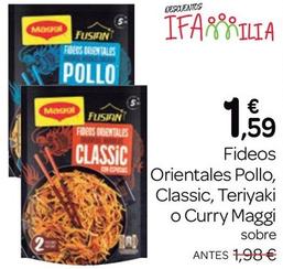Oferta de Maggi - Fideos Orientales Pollo, Classic, Teriyaki O Curry  por 1,59€ en Supermercados El Jamón