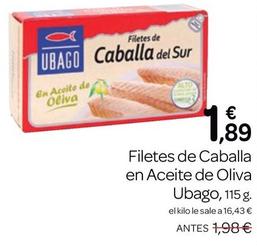Oferta de Ubago - Filetes De Caballa En Aceite De Oliva por 1,89€ en Supermercados El Jamón