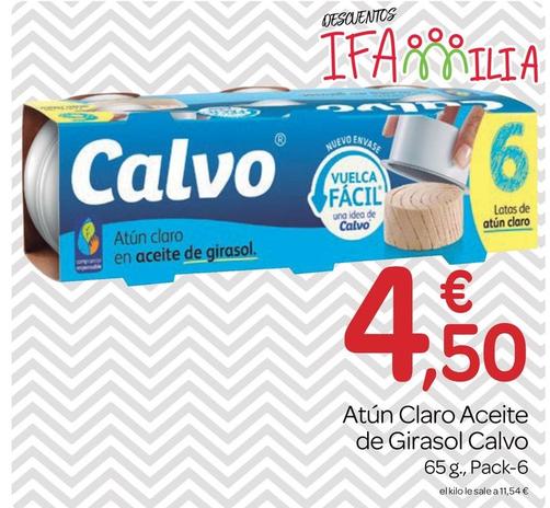 Oferta de Calvo - Atún Claro Aceite De Girasol por 4,5€ en Supermercados El Jamón