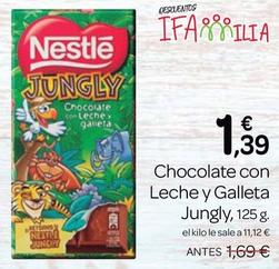 Oferta de Nestlé - Chocolate Con Leche Y Galleta Jungly por 1,39€ en Supermercados El Jamón