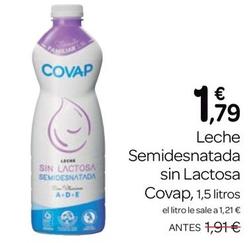 Oferta de Covap - Leche Semidesnatada Sin Lactosa por 1,79€ en Supermercados El Jamón