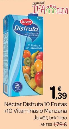 Oferta de Juver - Néctar Disfruta 10 Frutas +10 Vitaminas / Manzana por 1,39€ en Supermercados El Jamón