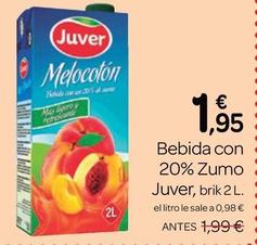 Oferta de Juver - Bebida Con 20% Zumo por 1,95€ en Supermercados El Jamón