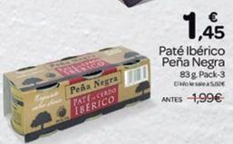 Oferta de Pena Negra - Paté Ibérico por 1,45€ en Supermercados El Jamón