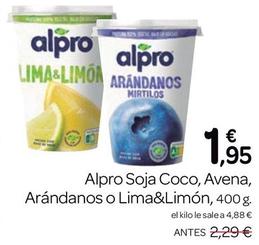 Oferta de Alpro - Soja Coco / Avena / Arándanos / Lima&Limón por 1,95€ en Supermercados El Jamón