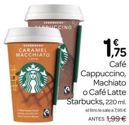 Oferta de Starbucks - Café Cappuccino / Machiato / Café Latte por 1,75€ en Supermercados El Jamón