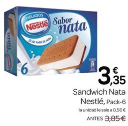 Oferta de Nestlé - Sandwich Nata por 3,35€ en Supermercados El Jamón