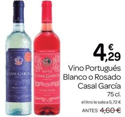 Oferta de Casal García - Vino Portugués Blanco O Rosado  por 4,29€ en Supermercados El Jamón